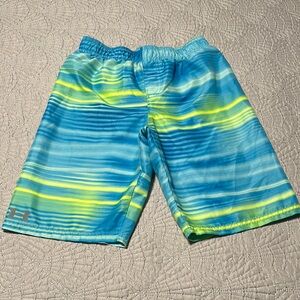 Under Armour Kids Swim Shorts - Blue and Yellow, EUC (Looks New), Size XL